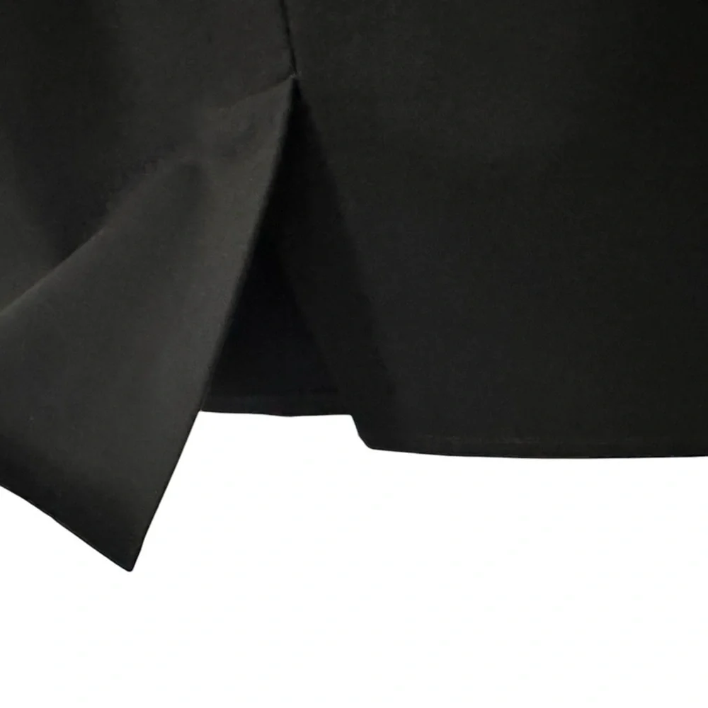 Eileen Fisher Womens Leather Trim Pencil Skirt Size Medium Black Careerwear